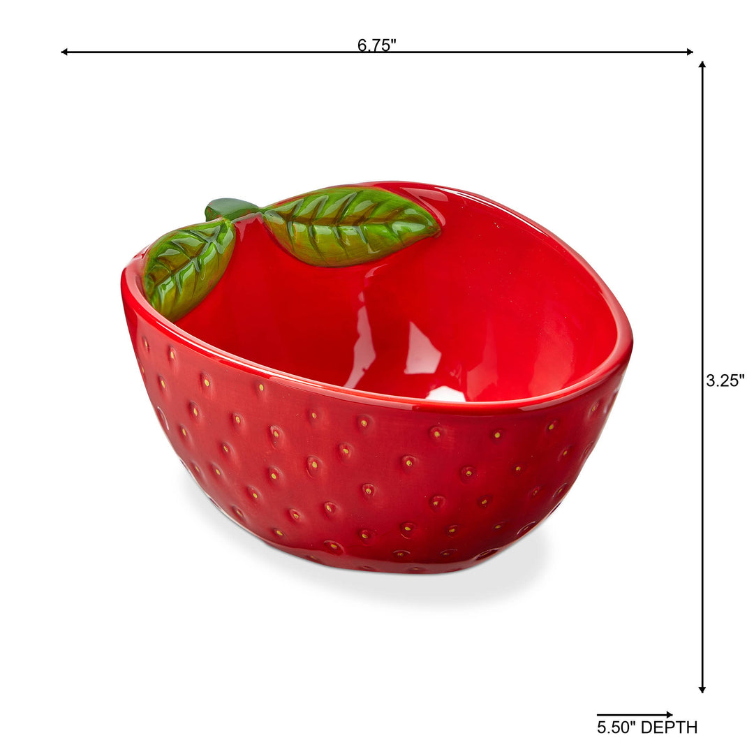 Strawberry Snack Bowl Red Multi Earthenware Summer