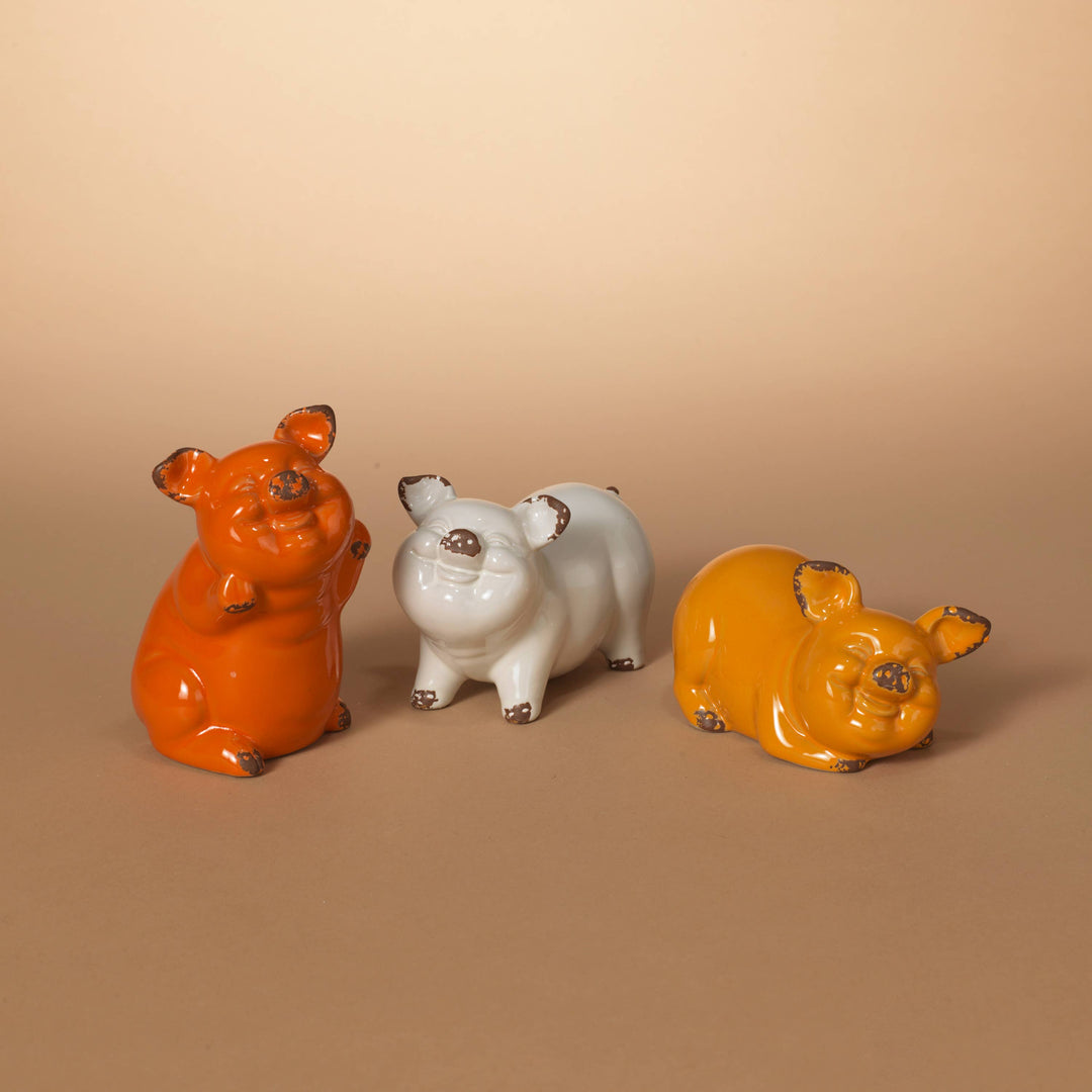 5.5"L Ceramic Harvest Pig, 3 A