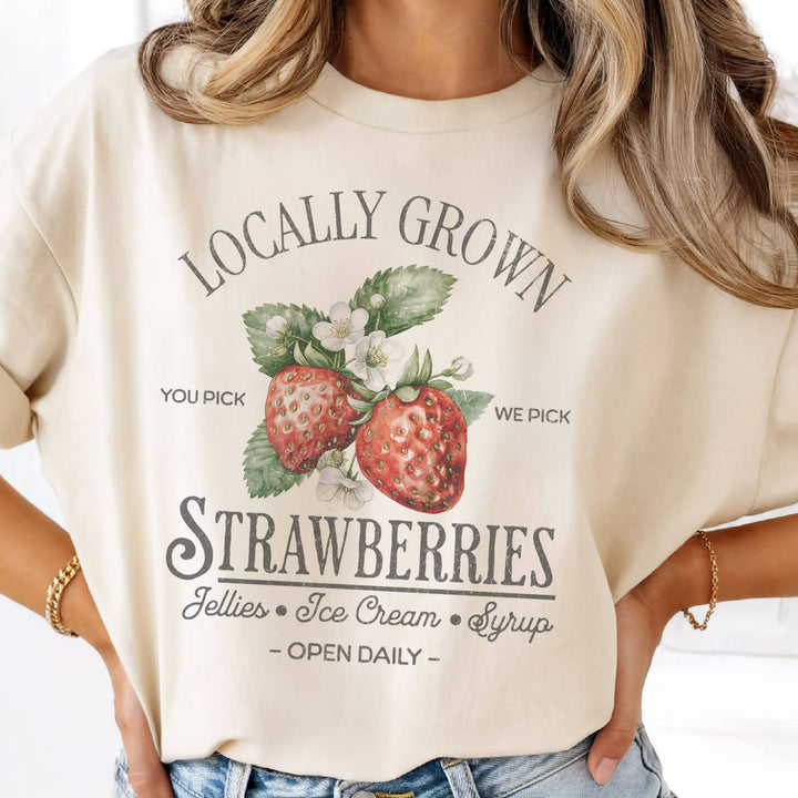 Strawberry Locally Grown Garden Farmers Market Graphic Tee