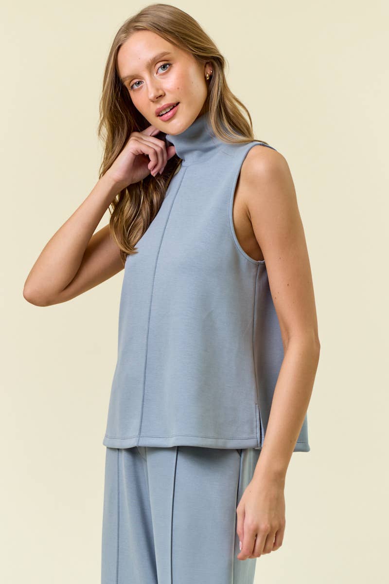 BUTTERY SOFT BRUSHED MODAL PINTUCK A LINE TANK - 45250T