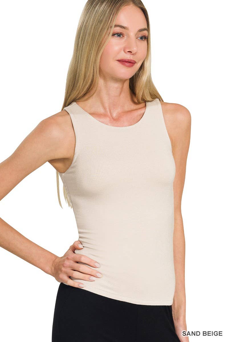 Premium Rayon Double Layered Round Neck Tank Top