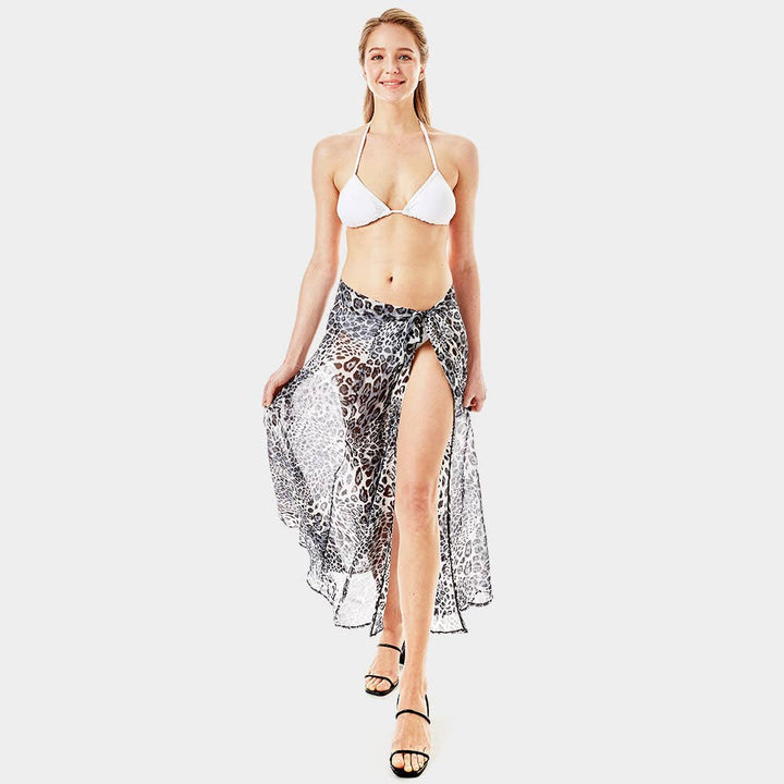 Leopard Beach Wrap Skirt