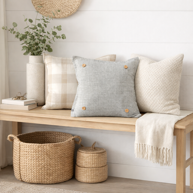 PILLOW ONLY: Charcoal Square CHARCOAL PILLOW