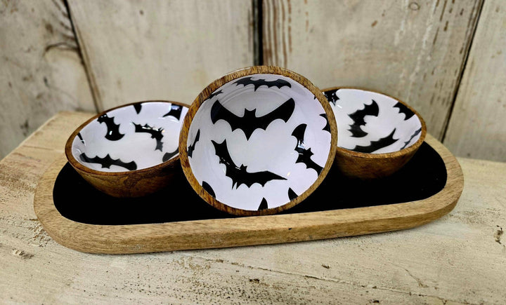 Bat Bowl Trio 4in with Tray