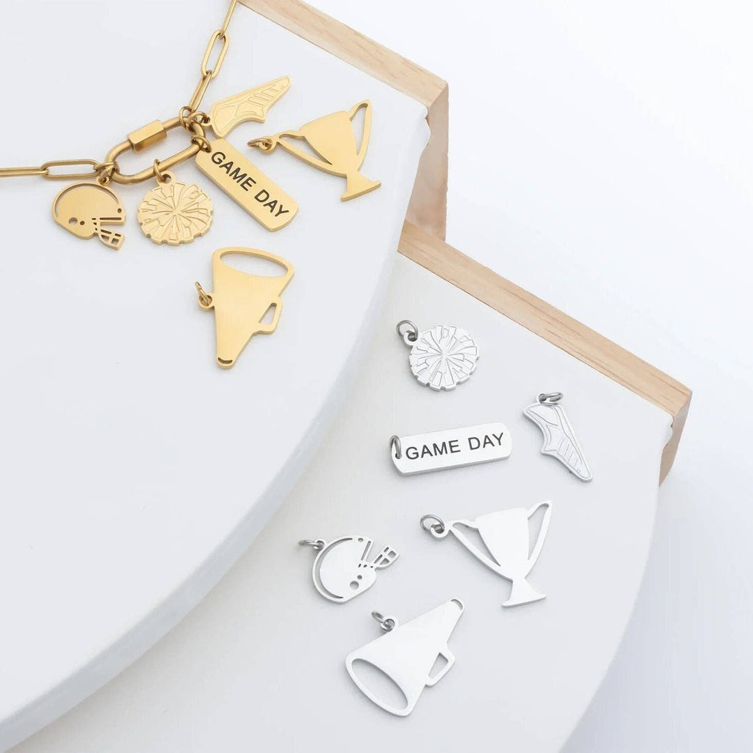 18K Gold PVD Stainless Steel Helmet Charm