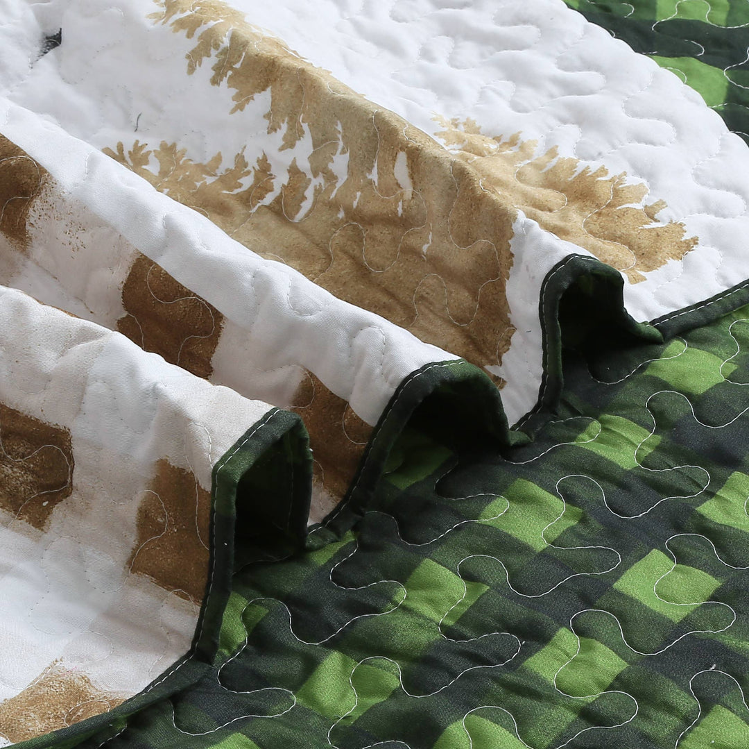 Bear Wilderness Patchwork Quilted Throw