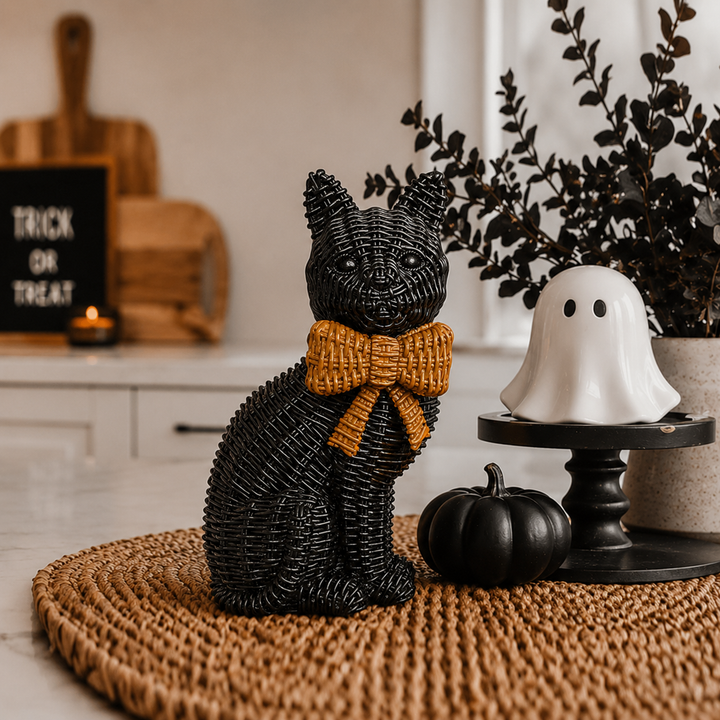 Spooky Shelf Accent Cute Farmhouse Halloween Black Cat Decor