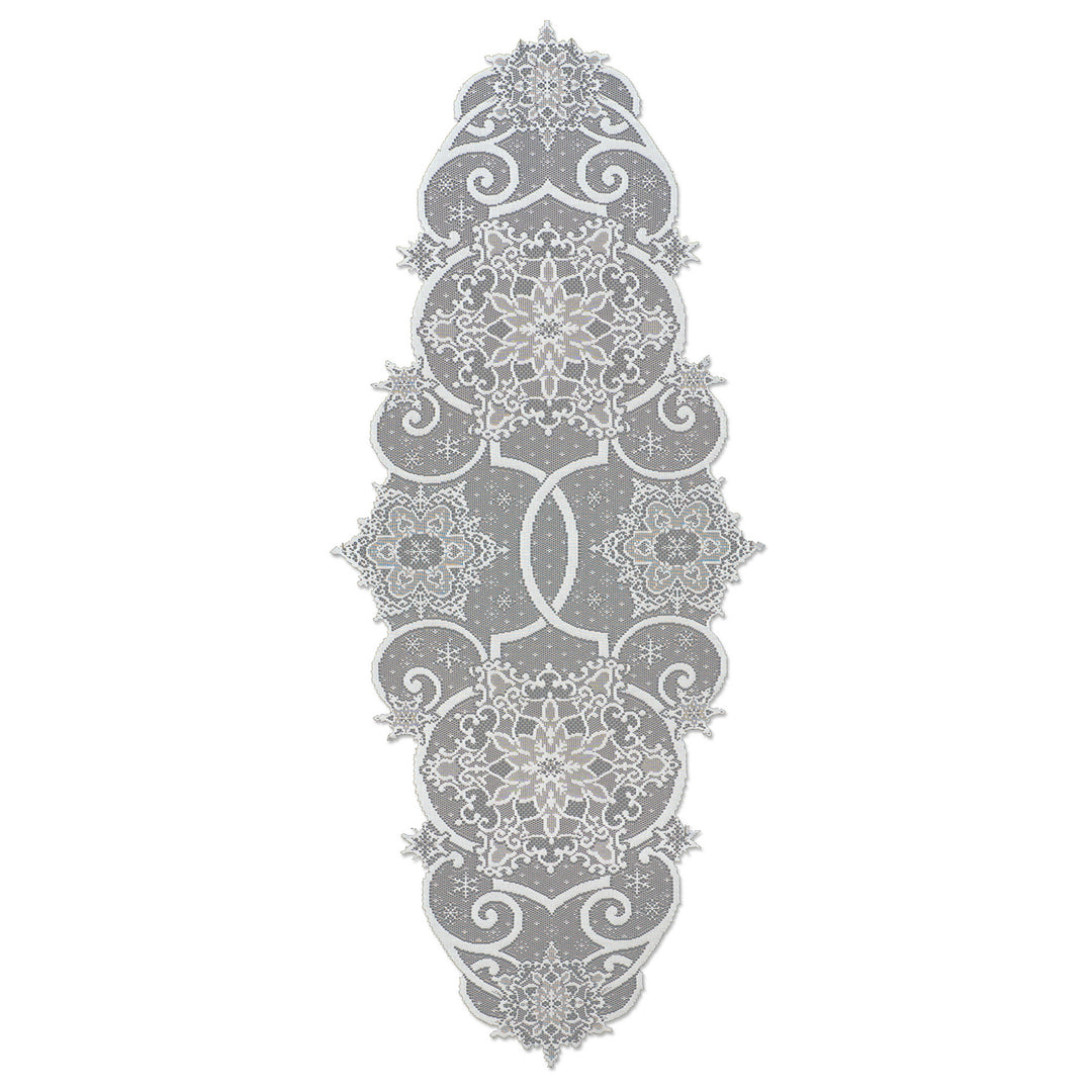 Snowflake 19x46 White Lace Table Runner