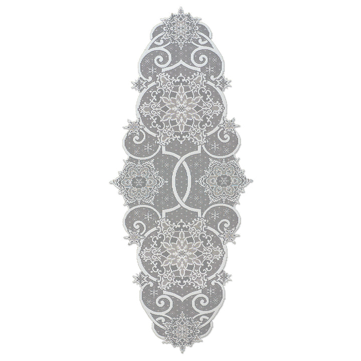 Snowflake 19x46 White Lace Table Runner