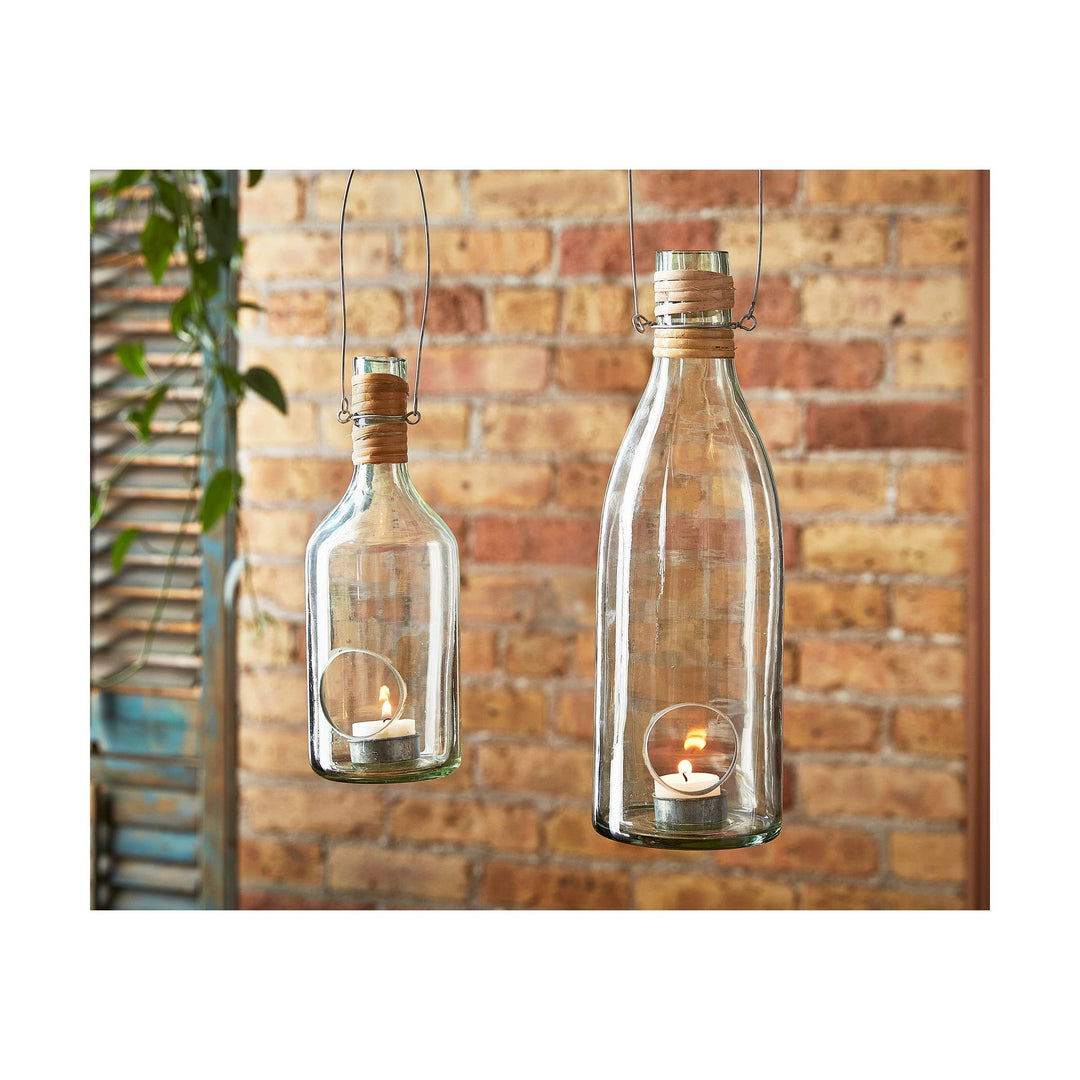 Recycled Blown Glass Lantern Small Clear Summer
