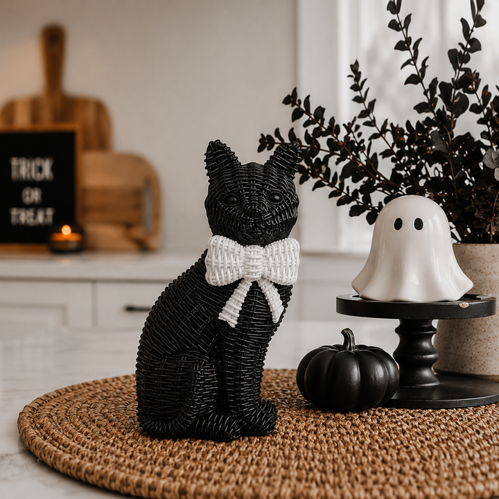 Spooky Shelf Accent Cute Farmhouse Halloween Black Cat Decor