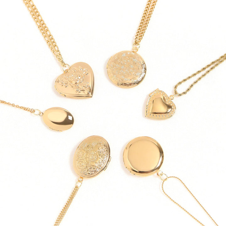 18K Gold PVD Stainless Steel Rose Heart Locket