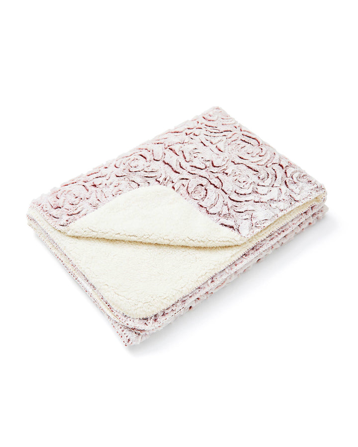 "Rose" Faux Fur Plush Throw Blanket - 50"x70"