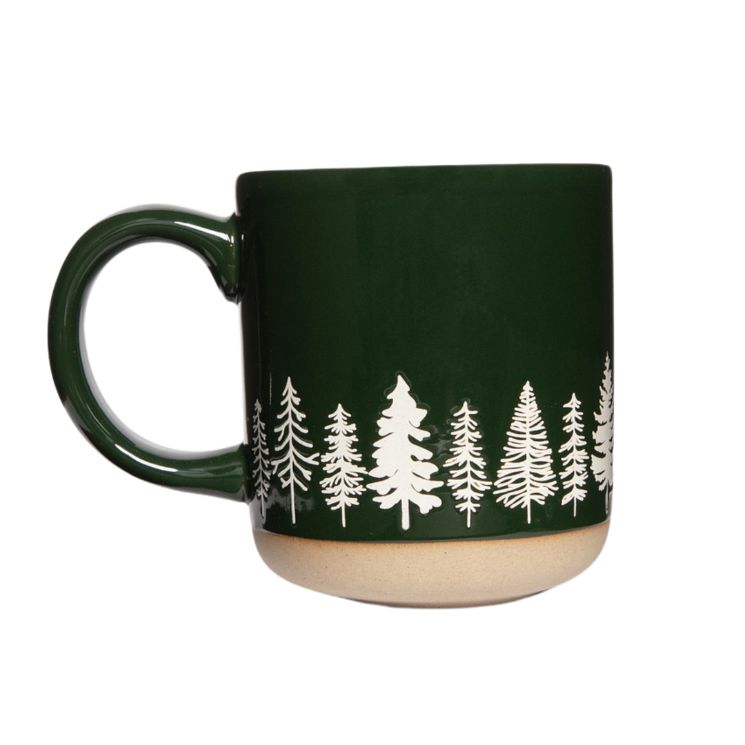Pine Trees Stoneware Coffee Mug - Home Decor &amp; Gifts