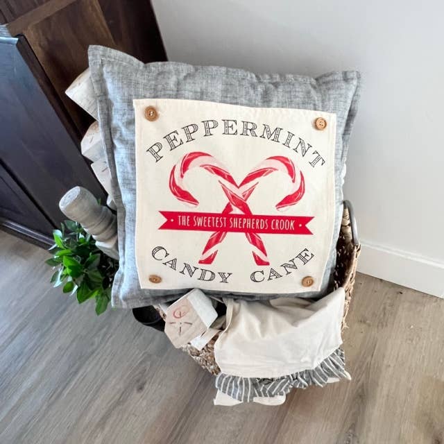 SQUARE PANEL ONLY: Christmas Shepard Peppermint CANDY CANE