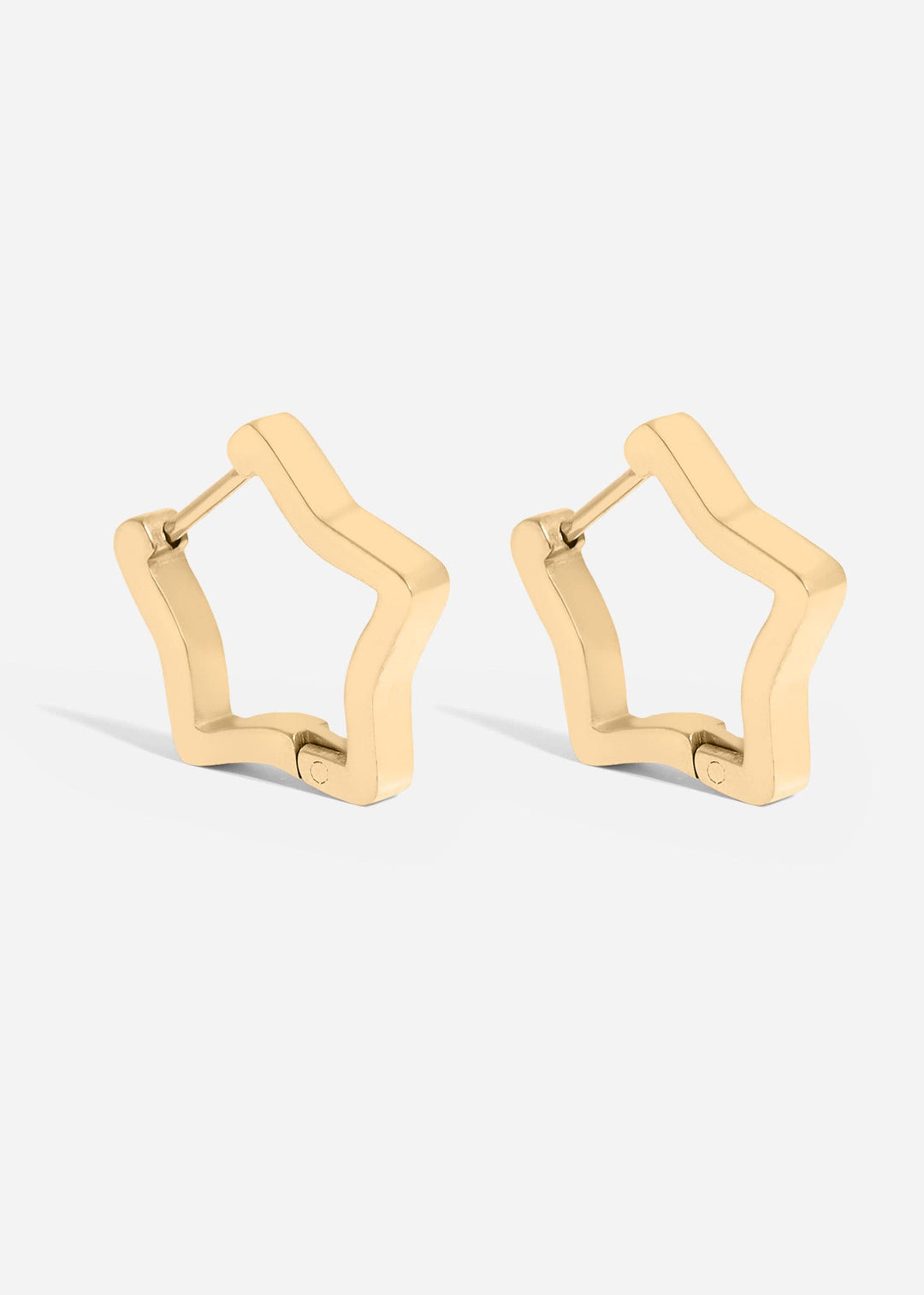 18K Gold PVD Stainless Steel Star Huggie Earrings / ERJ0009