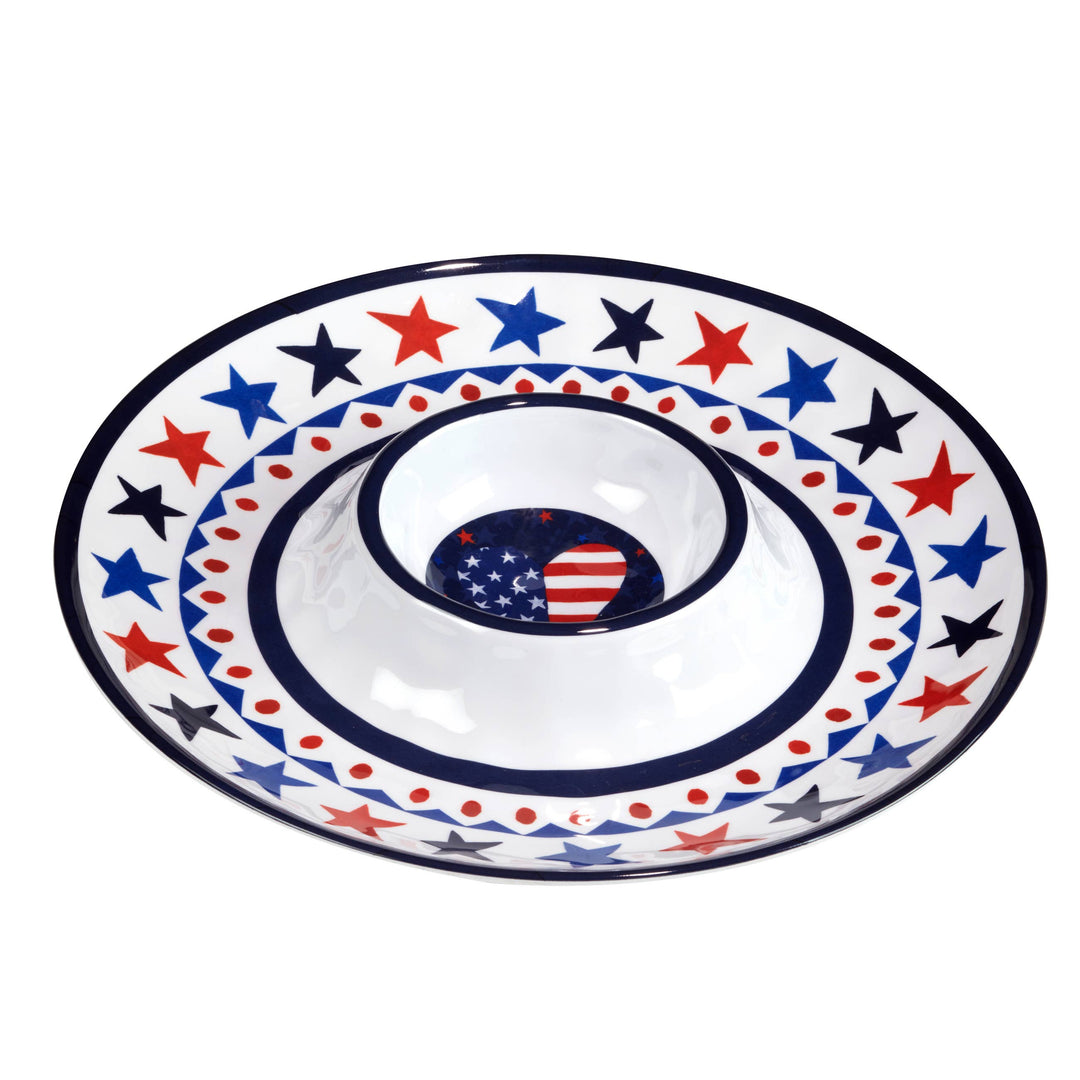 Stars &amp; Stripes Melamine Chip &amp; Dip 14.5in