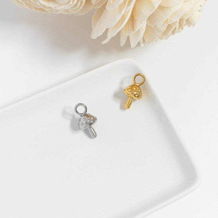 18K Gold PVD Stainless Steel Mushroom Charm