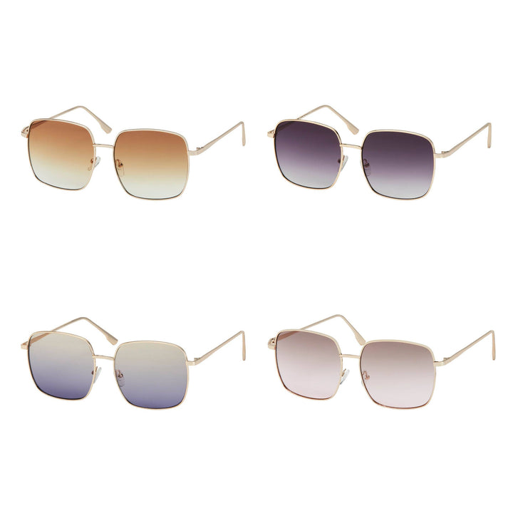 1300-NEW- Jade- Fancy Metal Square Sunglasses