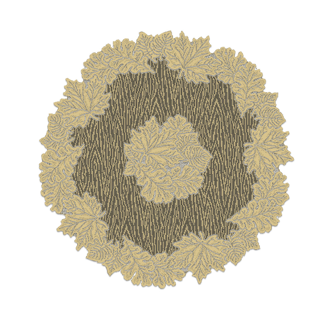 Leaf 36 in Goldenrod Round Lace Tablecloth