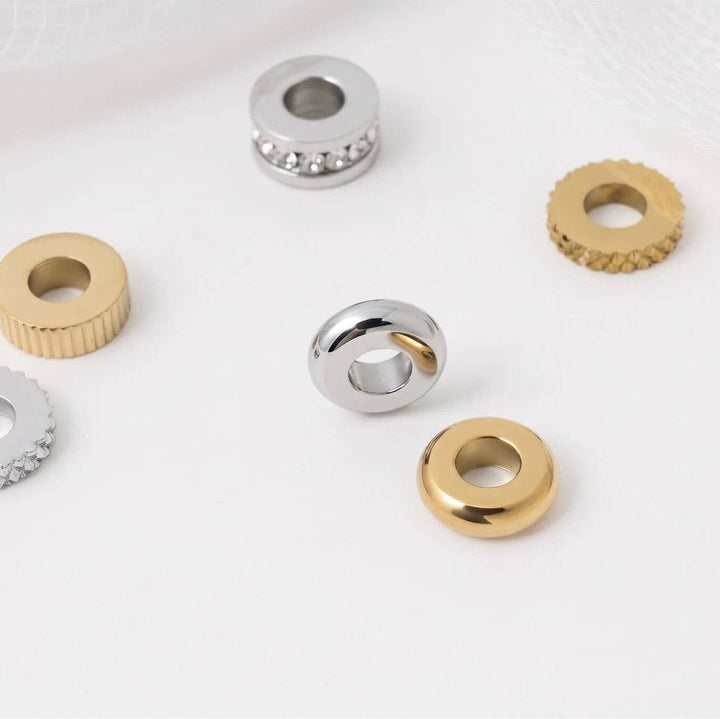 18K Gold PVD Stainless Steel Rounded Spacer Bead
