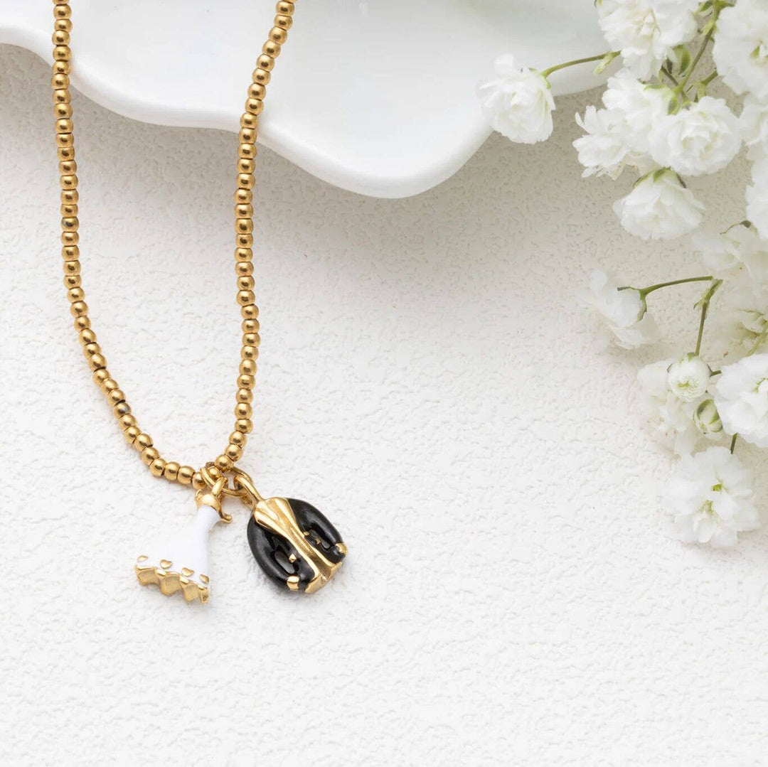 18K Gold PVD Stainless Steel Bride and Groom Charm