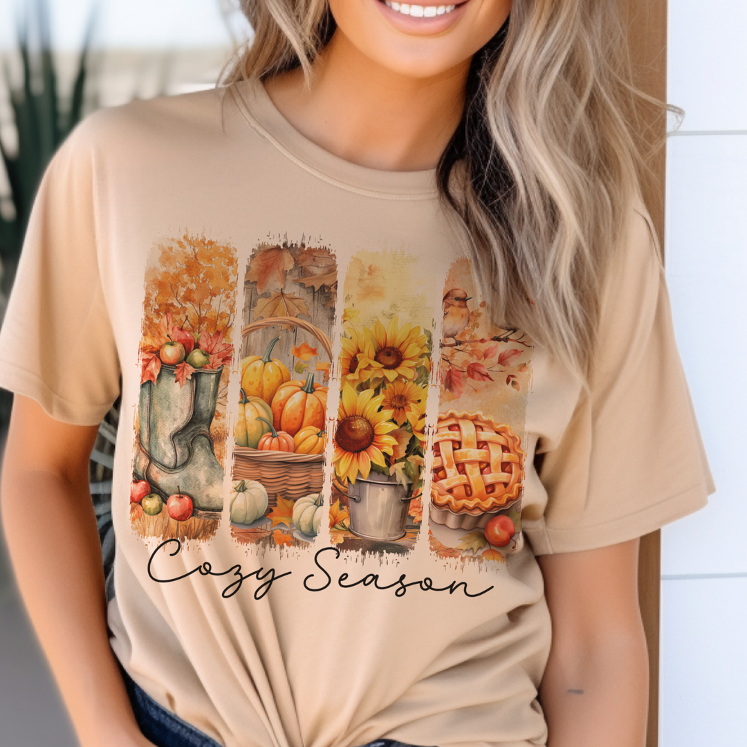 Fall Cozy Season Vintage Autumn Thanksgiving Graphic Tee
