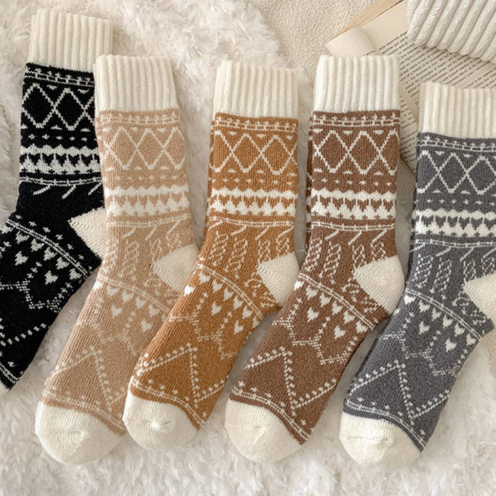 Extra Thick Wool Fair Isle Slouchy Socks_CWMS03217