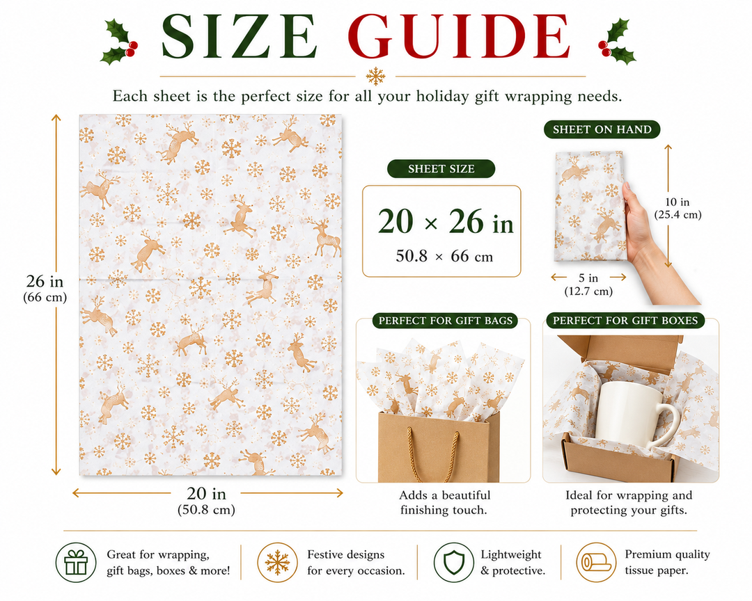 Christmas Tissue Paper – Available in 7 Styles