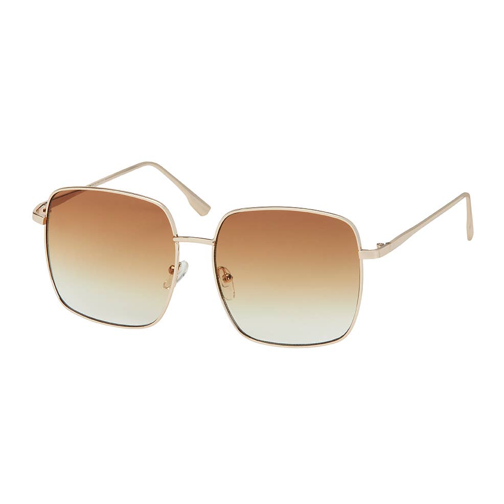 1300-NEW- Jade- Fancy Metal Square Sunglasses