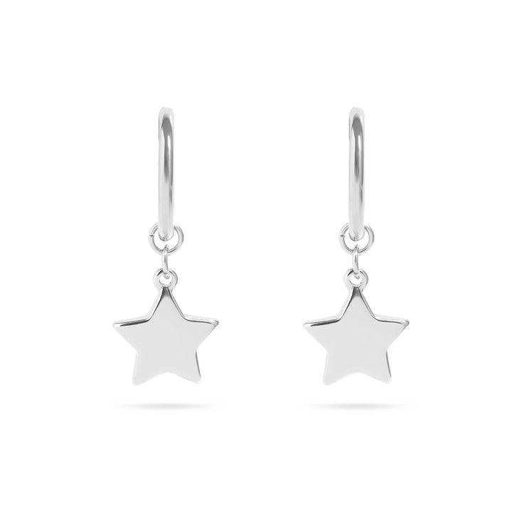 18K Gold PVD Stainless Steel Star Huggie Earrings