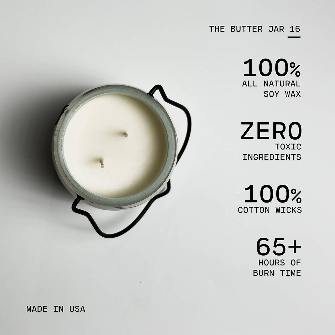 16 oz Butter Jar Candle: Holiday Home