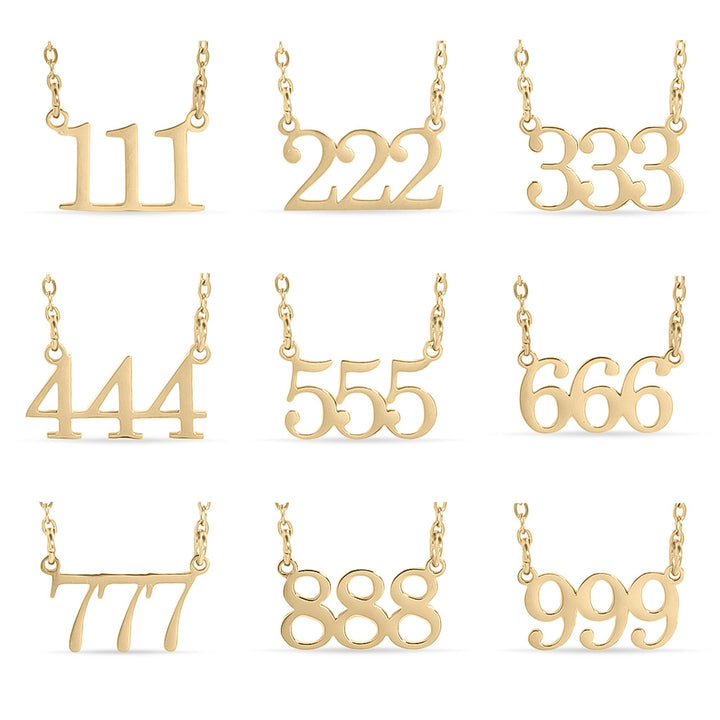 18K Gold PVD Stainless Steel Angel Number Necklace