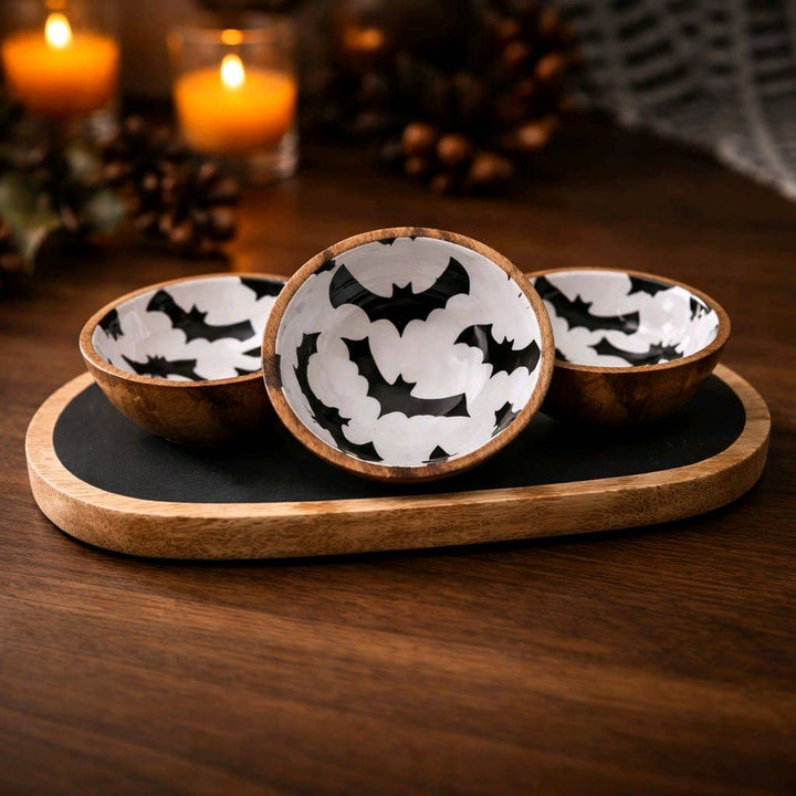 Bat Bowl Trio 4in with Tray