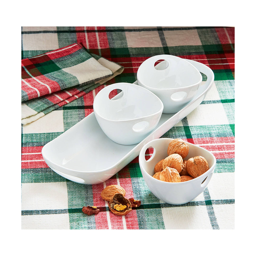 Whiteware Trio Serving Set Porcelain