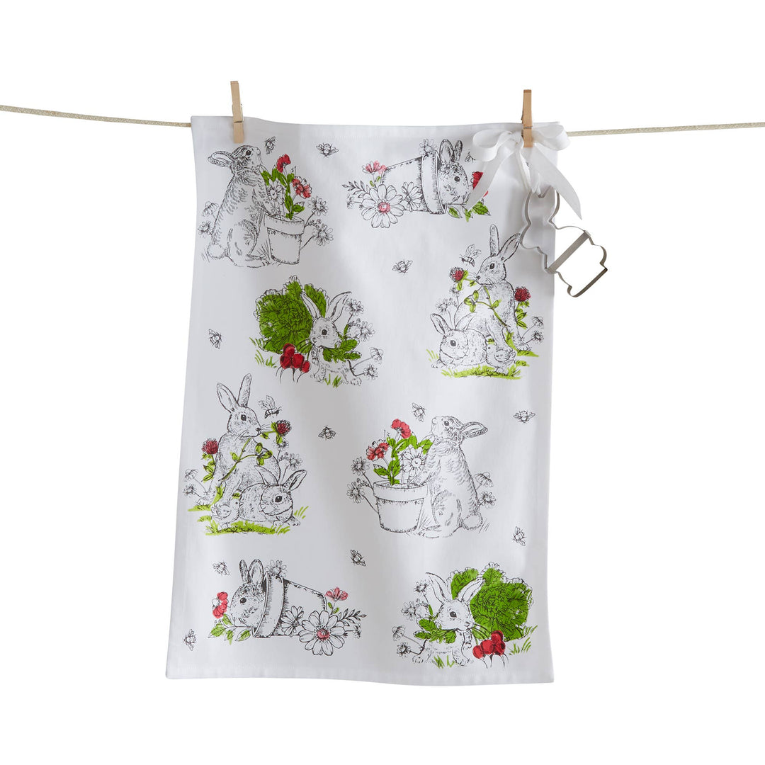 Bunny Dishtowel &amp; Cookie Cutter Set Multi Cotton Summer