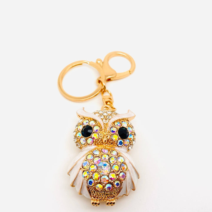 Cute Rhinestone Owl Keychain Creative Bag Pendant
