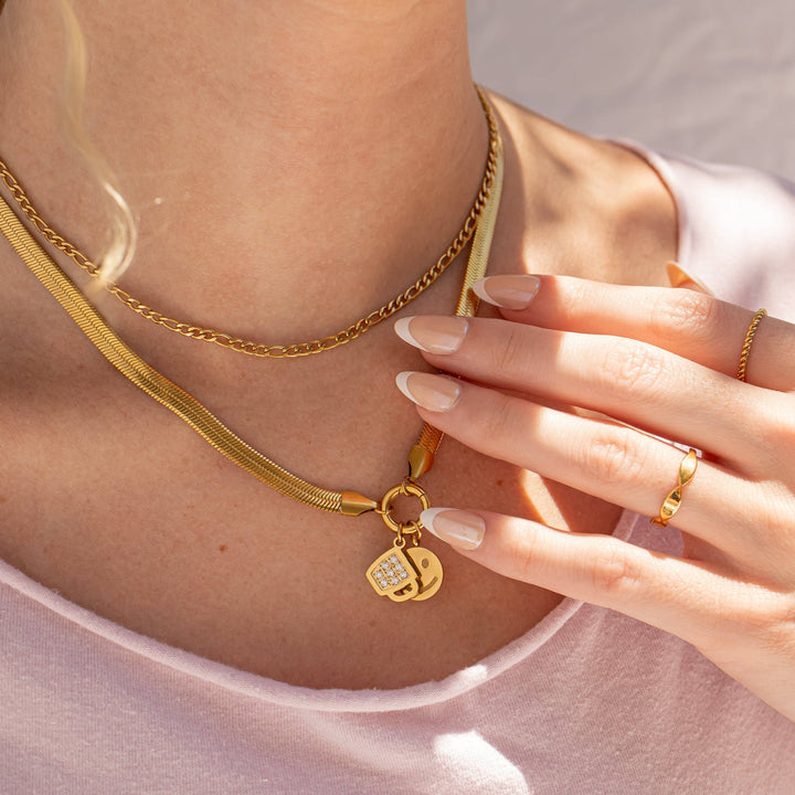18K Gold PVD Stainless Steel CZ Coffee Cup Charm