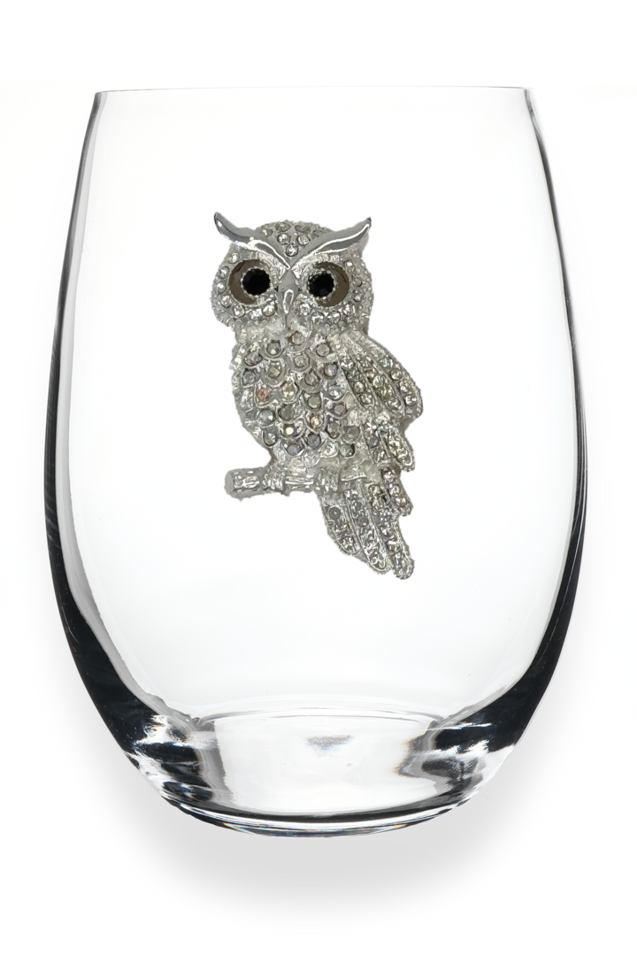 Owl Stemless Wine Glass