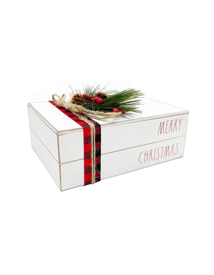 Rae Dunn “Merry Christmas” Wooden Fake Christmas Decor Books