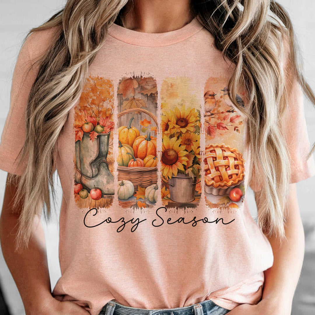 Fall Cozy Season Vintage Autumn Thanksgiving Graphic Tee