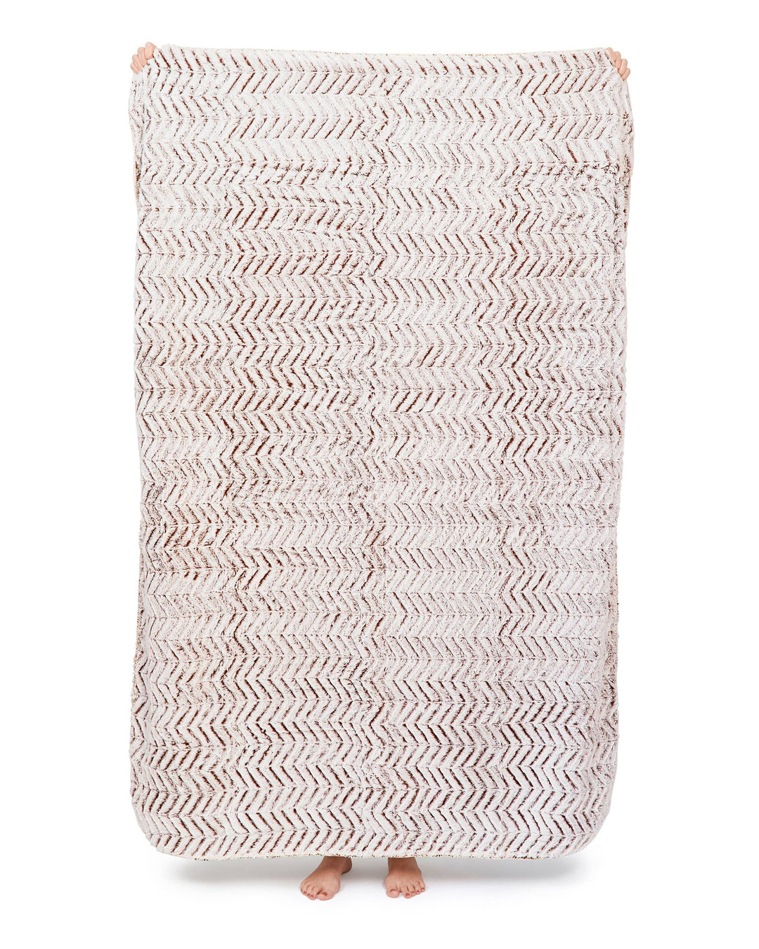 "Chevron Cutwork" Faux Fur Plush Throw Blanket - 50"x70"