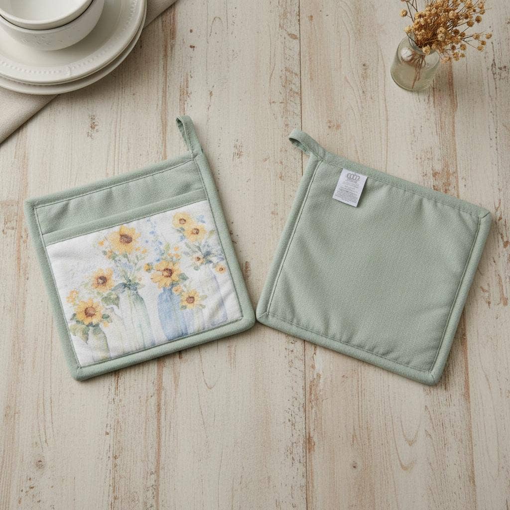 "Sunflower Spectacular" Floral-Themed Pocket Mitt