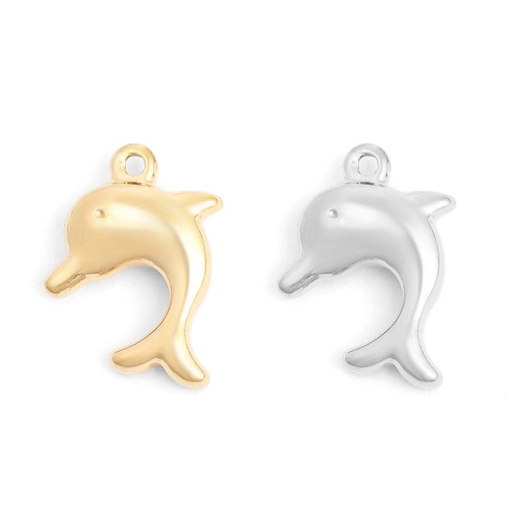 18K Gold PVD Stainless Steel Dolphin Charm