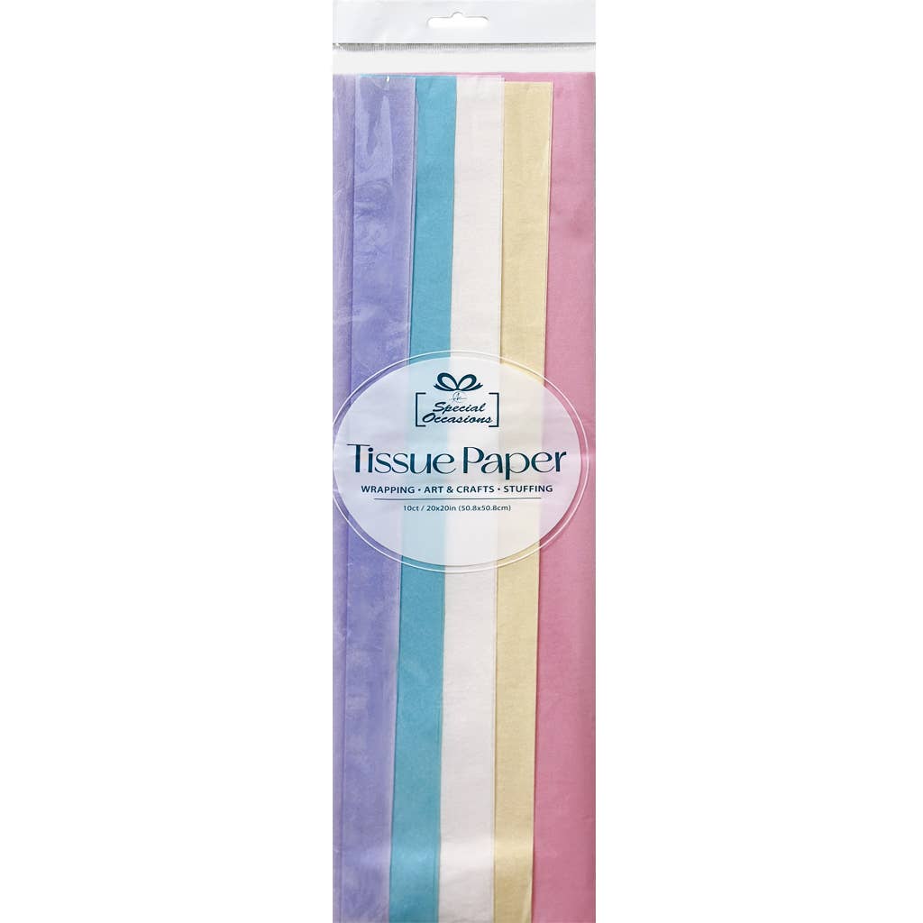 Gift Tissue Paper, 20x20in, 10 Sheets, Available in 18 Color