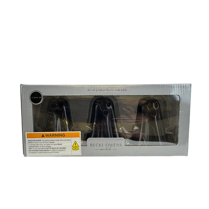 Becki Owens Set of 3 Black Marble Decorative Ghosts