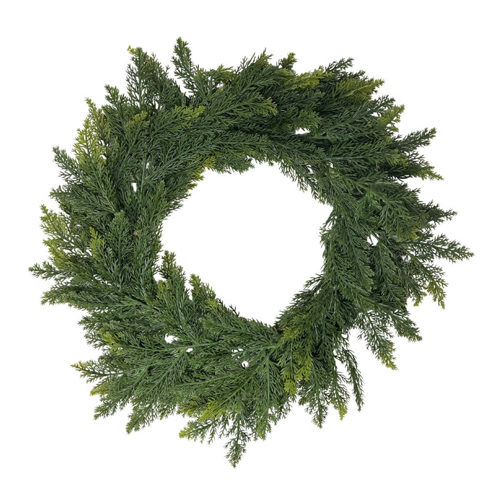 Wispy Fresh Touch Cedar Wreath 20"