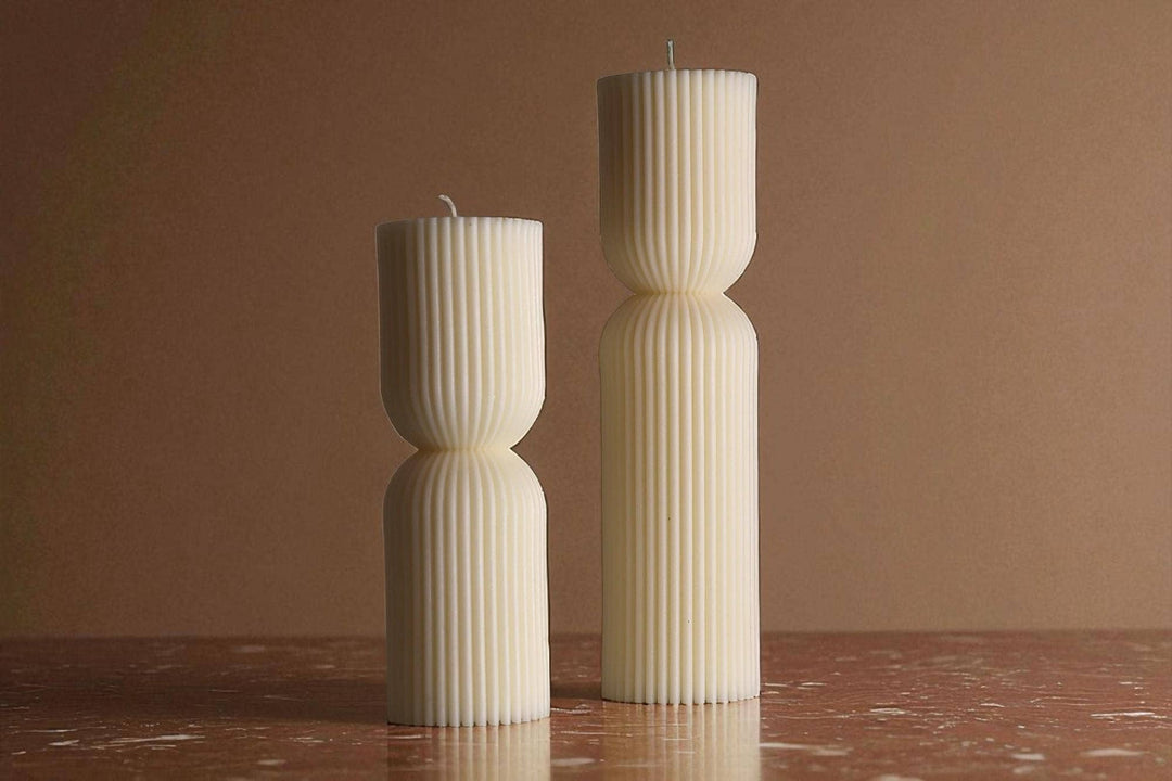 Ribbed Pillar Candle
