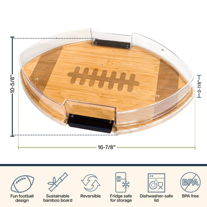 Flip, Serve &amp; Store™ Football Charcuterie Board with Lid