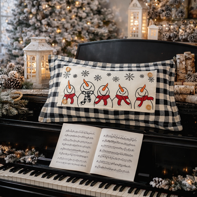 PANEL ONLY: Winter SNOWMAN SCARVES